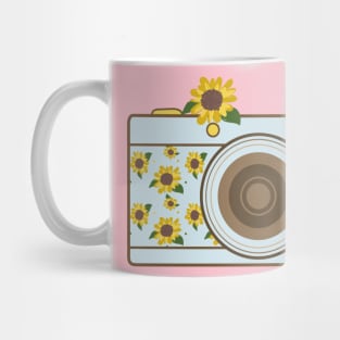 Camera with sunflowers Mug